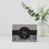 Carte De Visite Coiffeur Stripes & Vins Noir & Blanc (Debout devant)