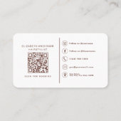 Carte De Visite Coiffeur Style Classique Code QR Terracotta (Dos)