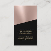 Carte De Visite Coiffeur Stylis moderne Black Liquide Rose Gold Sa (Dos)
