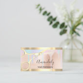 Carte De Visite Coiffeur Stylist Coiffeur Gold Ciseaux Uniocrn (Debout devant)