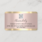 Carte De Visite Coiffeur Stylist Photo Gold Frame Qr CodeLogo (Dos)