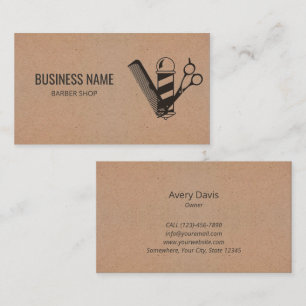 Carte De Visite Coiffeur Styliste Barbier Shop Ciseaux Noir Barbie