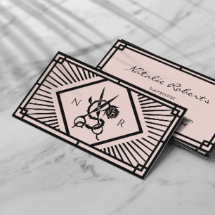 Carte De Visite Coiffeur Styliste Ciseau Art Déco Vintage & Salon 