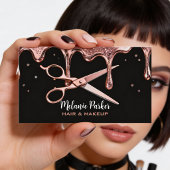 Carte De Visite Coiffeur Styliste Ciseaux Rose Lecteurs Noir