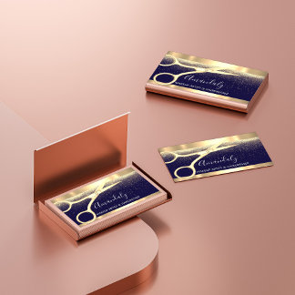 Carte De Visite Coiffeur Styliste Coiffeur Ciseaux d'or Coiffeur