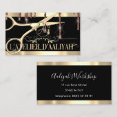 Carte De Visite Coiffeur Styliste Coiffeur Golden Scissors Logo (Devant / Derrière)