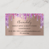 Carte De Visite Coiffeur Styliste Coiffeur Rose Gold Ciseaux Drift (Dos)