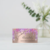 Carte De Visite Coiffeur Styliste Coiffeur Rose Gold Ciseaux Drift (Debout devant)