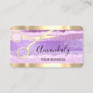 Carte De Visite Coiffeur Styliste Coiffeur Scissors Gold Purple