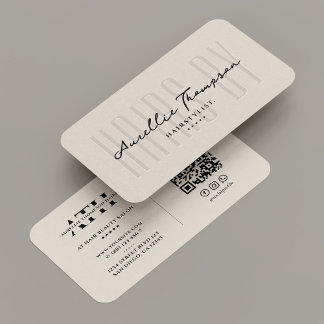 Carte De Visite Coiffeur Styliste Elégant Sable Beige Moderne