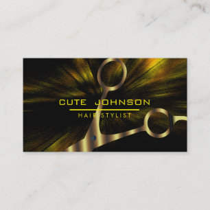 Carte De Visite Coiffeur Styliste Salon Professionnel Mode Or Faux