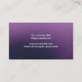 Carte De Visite Coiffeur Stylo Ciseau Silver Profond Purple Salon (Dos)