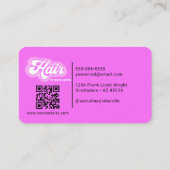 Carte De Visite Coiffeur tendance Glam esthétique Hot Pink QR Code (Dos)