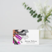 Carte De Visite Coiffeur tendance Salon Outils Beauté (Debout devant)