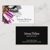 Carte De Visite Coiffeur tendance Salon Outils Beauté (Devant / Derrière)