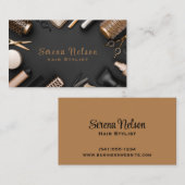 Carte De Visite Coiffeur tendance Salon Outils Beauté (Devant / Derrière)