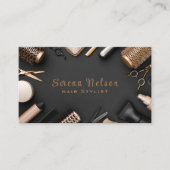 Carte De Visite Coiffeur tendance Salon Outils Beauté (Devant)