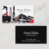Carte De Visite Coiffeur tendance Salon Outils Beauté (Devant / Derrière)