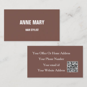 Carte De Visite Coiffeur Terracotta Beige Code QR Moderne