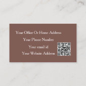 Carte De Visite Coiffeur Terracotta Beige Code QR Moderne (Dos)