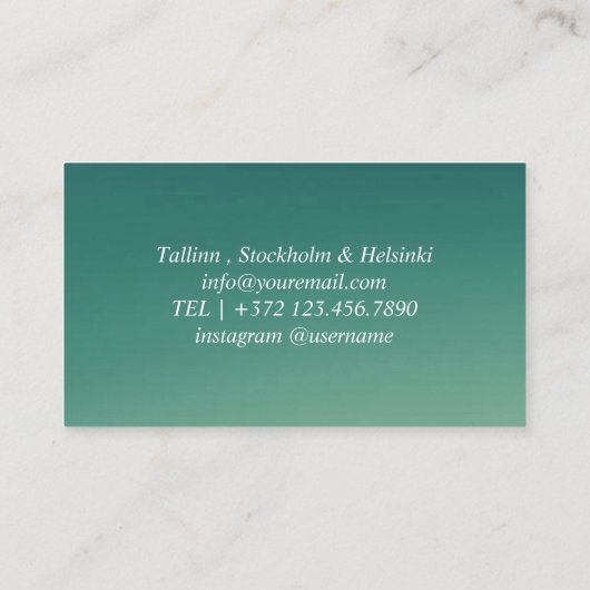 Carte De Visite Coiffeur Vert Or Parties scintillant dégradé Moder (Dos)