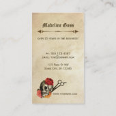 Carte De Visite coiffeur vintage à fleurs (Dos)