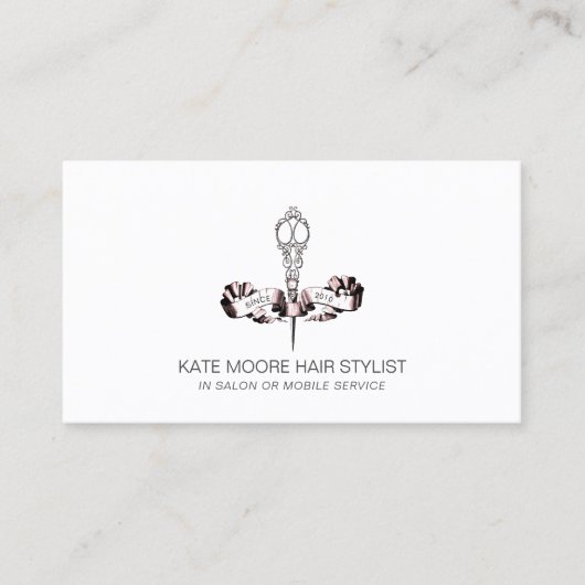 Carte De Visite Coiffeur vintage antique de ciseaux (Devant)