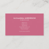 Carte De Visite Coiffeur - Violet & Rose (Dos)