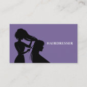 Carte De Visite Coiffeur - Violet & Rose (Devant)