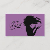 Carte De Visite Coiffeur Violet & Rose (Devant)