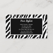 Carte De Visite Coiffeur Zebra Rose Glam (Dos)