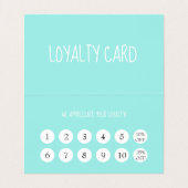 Carte De Visite Coiffeurs verts à la menthe moderne Fidélité (Intérieur déplié)