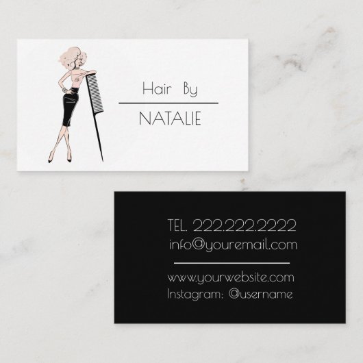 Carte De Visite Coiffeuse (Devant / Derrière)