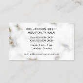 Carte De Visite Coiffeuse à ciseaux en or en marbre (Dos)