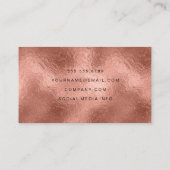 Carte De Visite Coiffeuse | Arrière - plan Rose Gold Foil (Dos)