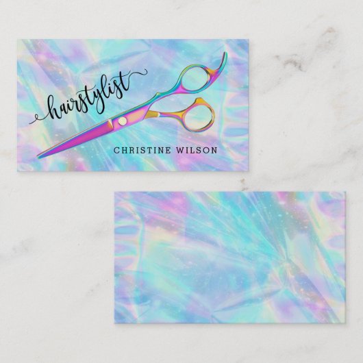 Carte De Visite coiffeuse aux couleurs pastel (Devant / Derrière)
