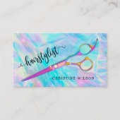 Carte De Visite coiffeuse aux couleurs pastel (Devant)