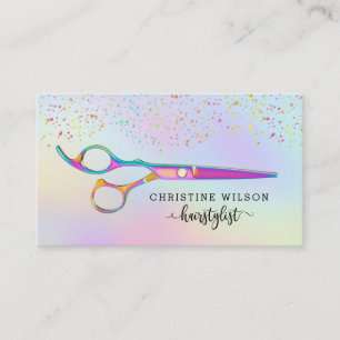 Carte De Visite coiffeuse aux couleurs pastel