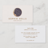 Carte De Visite Coiffeuse Beauté Coiffeuse Logo du salon (Devant / Derrière)