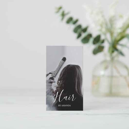 Carte De Visite Coiffeuse chic de luxe Beauté Salon Code QR (Debout devant)