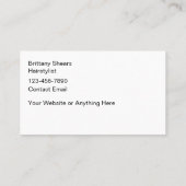 Carte De Visite Coiffeuse Classé Or Tone Glitzy Design (Dos)