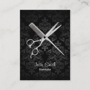 Carte De Visite Coiffeuse Classy Dark Damask Salon