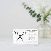 Carte De Visite Coiffeuse Coiffeuse Beauticicier Social Media (Debout devant)