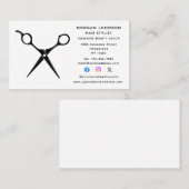 Carte De Visite Coiffeuse Coiffeuse Beauticicier Social Media (Devant / Derrière)