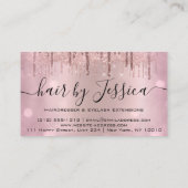 Carte De Visite Coiffeuse Coiffeuse ciseaux Rose Drives Smoky (Dos)