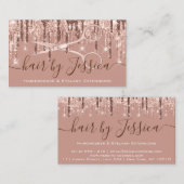 Carte De Visite Coiffeuse Coiffeuse ciseaux Rose Drives VIP (Devant / Derrière)