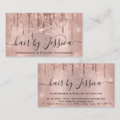 Carte De Visite Coiffeuse Coiffeuse Ciseaux Rose Gold VIP (Devant / Derrière)