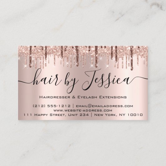 Carte De Visite Coiffeuse Coiffeuse Ciseaux Rose Lux (Dos)
