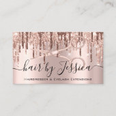 Carte De Visite Coiffeuse Coiffeuse Ciseaux Rose Lux (Devant)