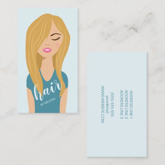Carte De Visite Coiffeuse coiffeuse coiffeuse coiffeuse (Devant / Derrière)